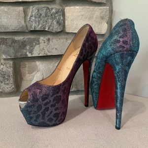 Christian Louboutin Metallic Leopard Highness Pump